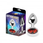 Butt Plug with Jewel Red Rubby Size L Aluminium