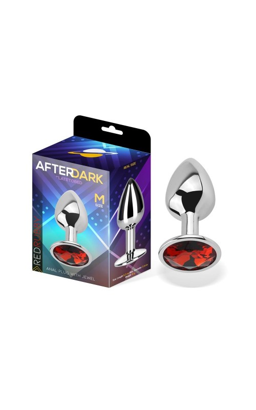 Butt Plug with Jewel Red Rubby Size M Aluminium