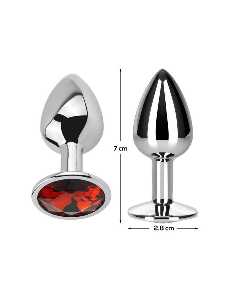 Butt Plug with Jewel Red Rubby Size S Aluminium
