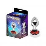 Butt Plug with Jewel Red Rubby Size S Aluminium