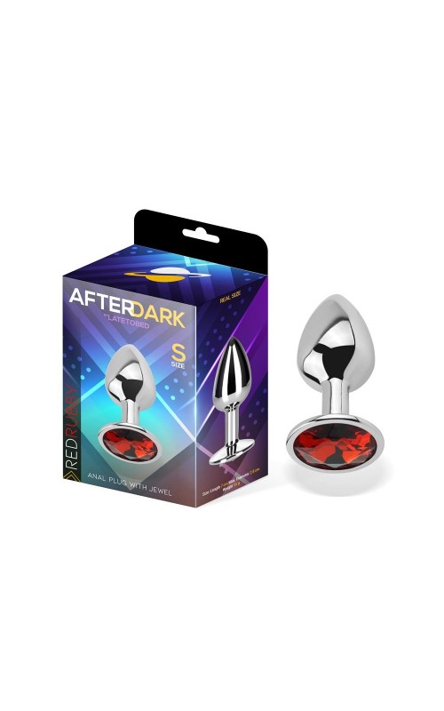 Butt Plug with Jewel Red Rubby Size S Aluminium