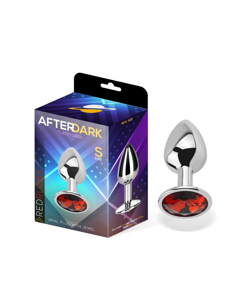 Butt Plug with Jewel Red Rubby Size S Aluminium