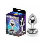 Butt Plug with Jewel White Diamond White Size L Aluminium