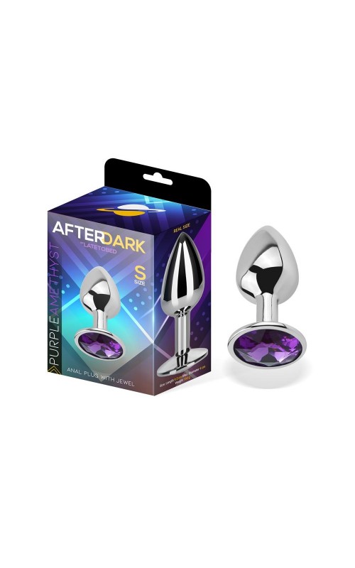 Purple Amethyst Butt Plug with Jewel Size S Aluminium