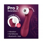 SATISFYER Pro 2 Gene 3 Liquid Air Technology Suction and Vibration App Connect Wine Red SATISFYER Pro 2 Gene 3 Liquid Air Technology Suction and Vibration App Connect Wine Red