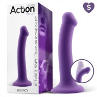 Action- Bouncy Liquid Silicone Dildo Hiper Flexible 6.5" - 16.5 cm Size S Purple