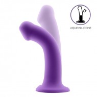 Action- Bouncy Liquid Silicone Dildo Hiper Flexible 6.5" - 16.5 cm Size S Purple