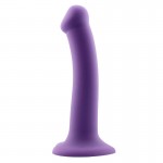 Action- Bouncy Liquid Silicone Dildo Hiper Flexible 6.5" - 16.5 cm Size S Purple