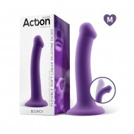 Action- Bouncy Liquid Silicone Dildo Hiper Flexible 7" - 18 cm Size M Purple