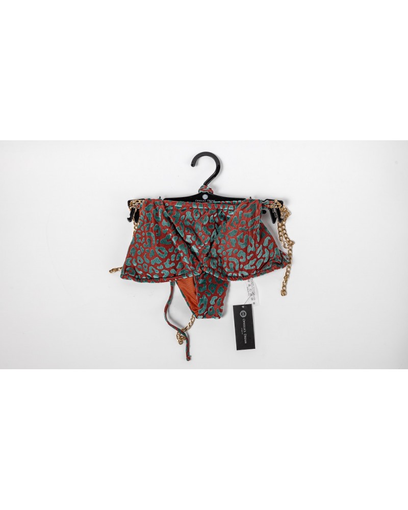 Ophelia's Dream Lingerie- Leopard Bikini Set Blue/Orange