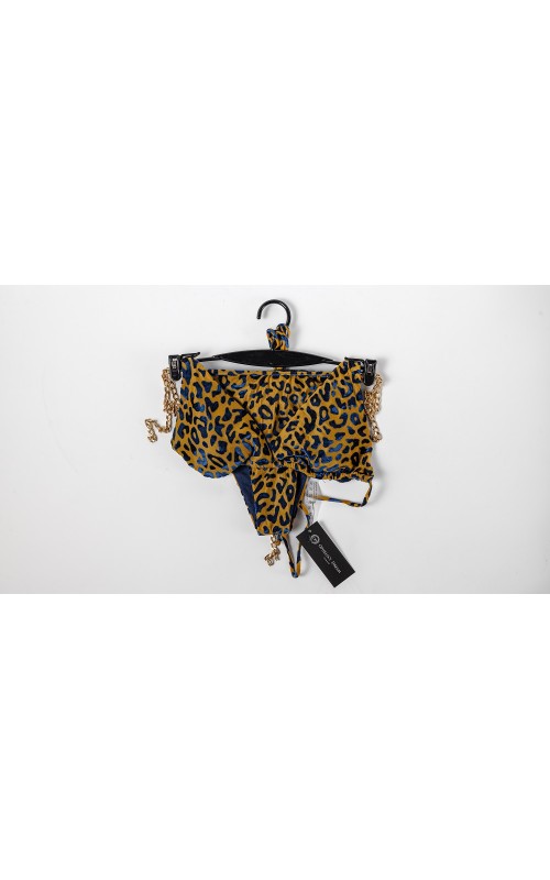Ophelia's Dream Lingerie- Leopard Bikini Set Blue/Mustard Ophelia's Dream Lingerie- Leopard Bikini Set Blue/Mustard