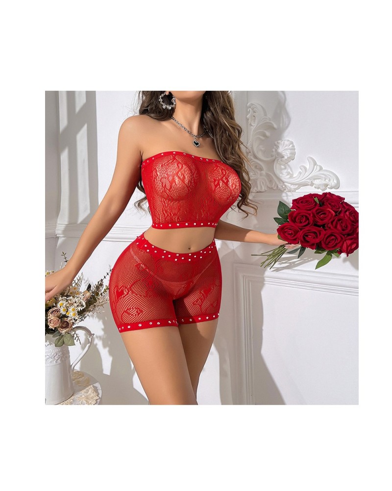 Ophelia's Dream Lingerie- Red Fishnet Set