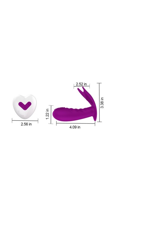 Ophelia's Dream Toys - Remote Heart Control Vibrator Purple
