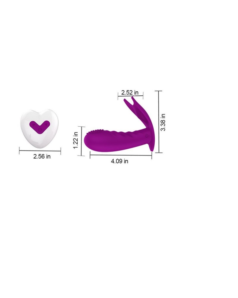 Ophelia's Dream Toys - Remote Heart Control Vibrator Purple