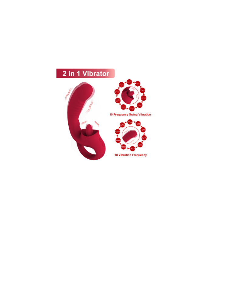 Ophelia's Dream Toys- Clitoral Licking G-spot Vibrator Red