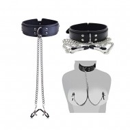 Ophelia's Dream Toys- Collar with nipple clamps