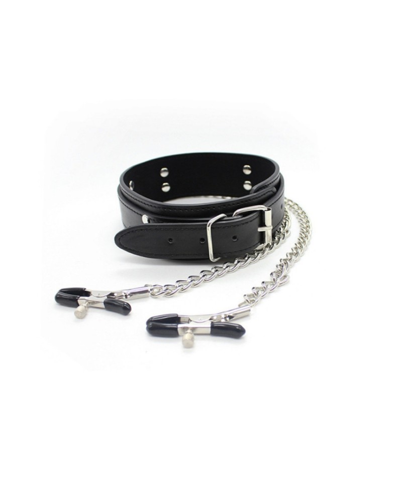 Ophelia's Dream Toys- Collar with nipple clamps Ophelia's Dream Toys- Collar with nipple clamps