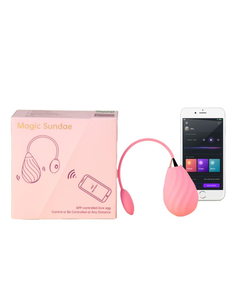 Magic Sundae App-Controlled Vibrating Egg - Pink Magic Sundae App-Controlled Vibrating Egg - Pink