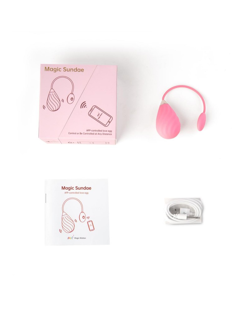 Magic Sundae App-Controlled Vibrating Egg - Pink Magic Sundae App-Controlled Vibrating Egg - Pink