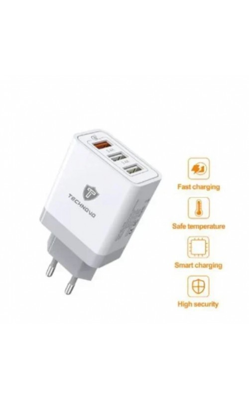 Technovo QC3.0+QC3.4 Φορτιστής Ταξιδιού TN-C021