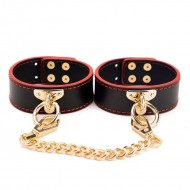 Ophelia's Dream Toys - Black and red leather handcuffs