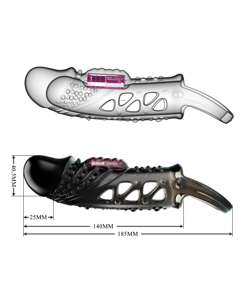 Penis sleeve with vibration Black