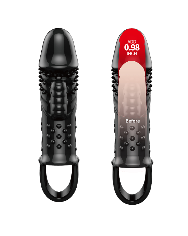 Penis sleeve with vibration Black