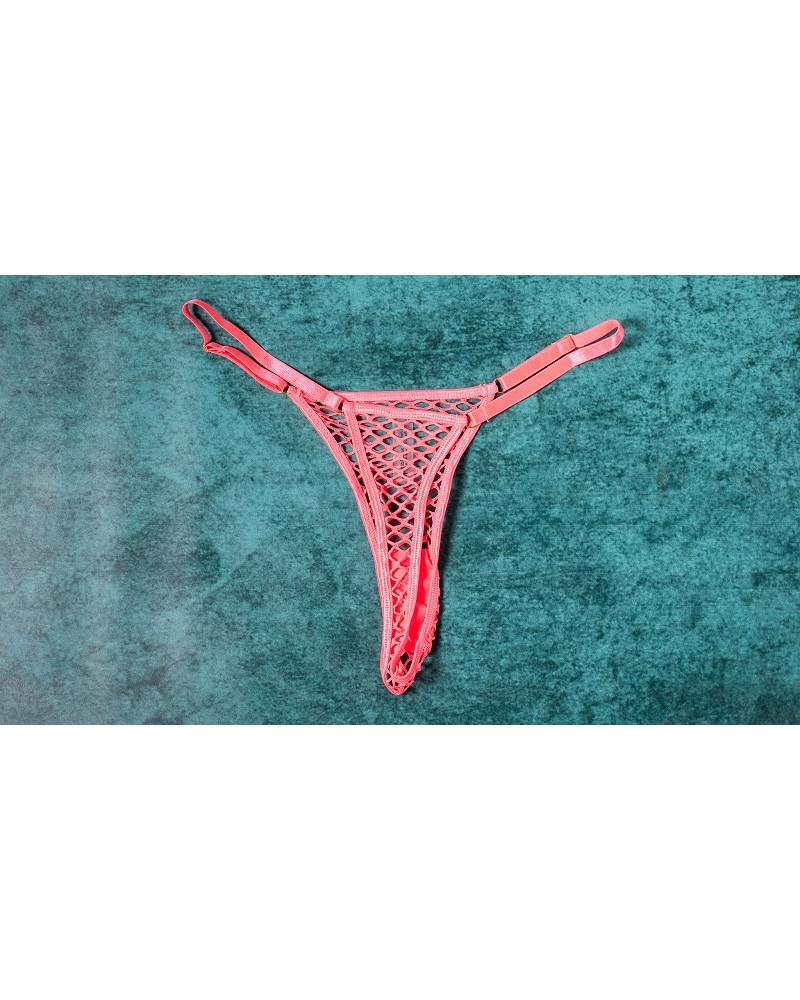 Ophelia's Dream Lingerie - Fishnet set bra-crotchless shorts pink