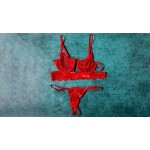 Ophelia's Dream Lingerie - Red Lace Set Open Crotch