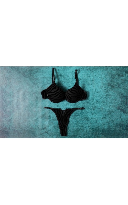 Ophelia's Dream Lingerie - Zebra Set Black