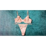 Ophelia's Dream Lingerie- Satin and Lace Set Salmon