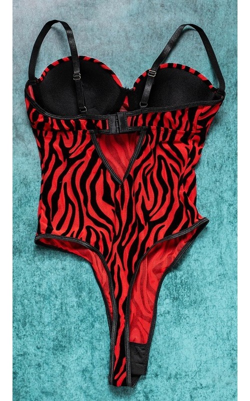 Ophelia's Dream Lingerie- Zebra Teddy Red
