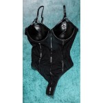 Ophelia's Dream Lingerie - Sheer bodysuit with leather details