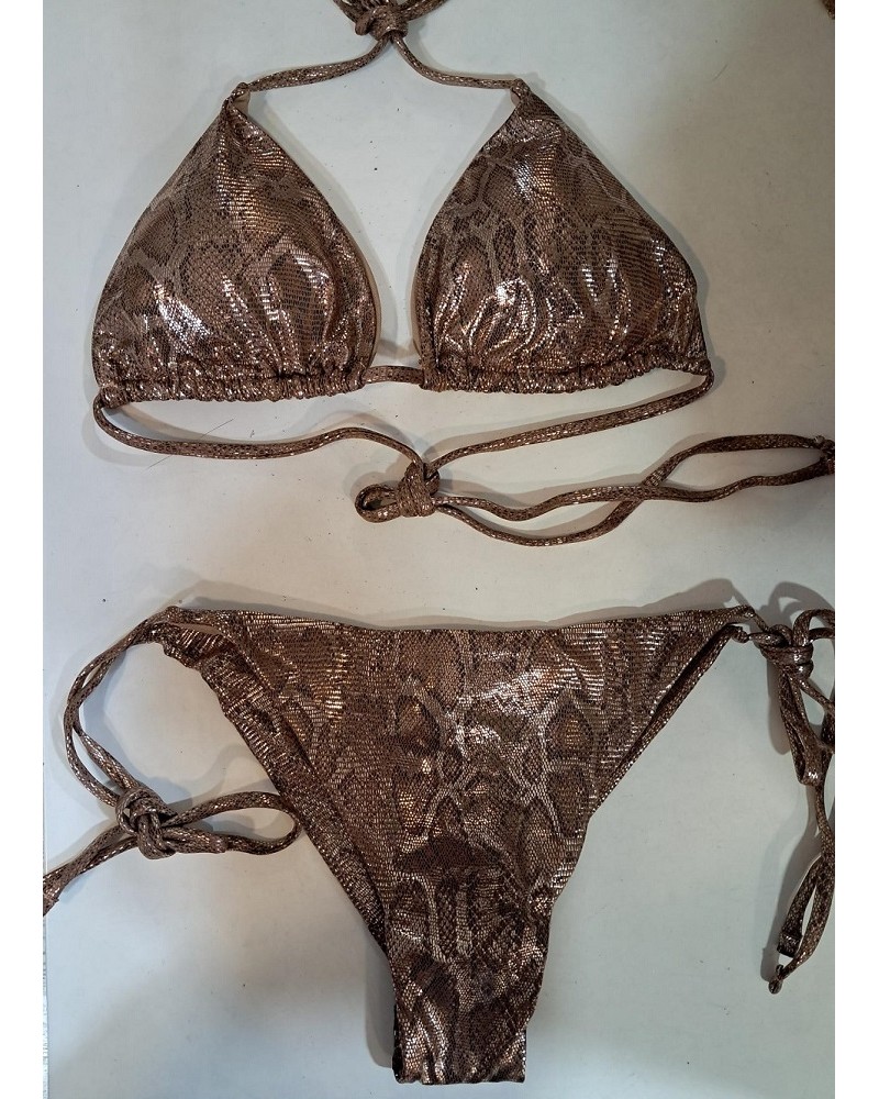 Ophelia's Dream Lingerie - Snake Shine Triangle Bikini Bronze Ophelia's Dream Lingerie - Snake Shine Triangle Bikini Bronze