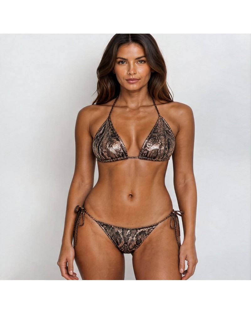 Ophelia's Dream Lingerie - Snake Shine Triangle Bikini Silver Ophelia's Dream Lingerie - Snake Shine Triangle Bikini Silver