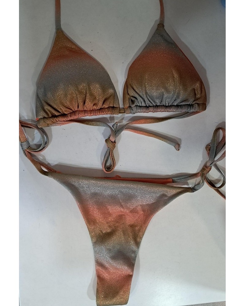 Ophelia's Dream Lingerie- Orange Ombré Glitter Triangle Thong Bikini Ophelia's Dream Lingerie- Orange Ombré Glitter Triangle Thong Bikini