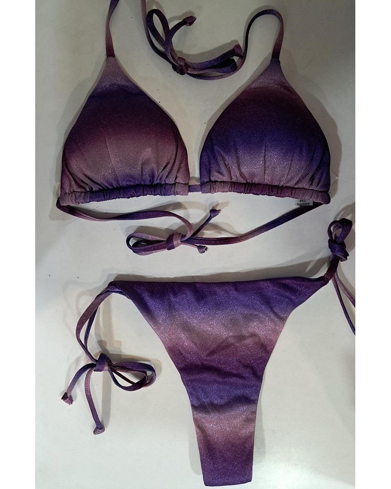 Ophelia's Dream Lingerie- Purple Ombré Glitter Triangle Thong Bikini Ophelia's Dream Lingerie- Purple Ombré Glitter Triangle Thong Bikini