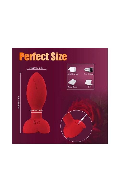 Ophelia's Dream Toys- Vibrating and rotating plug with APP red