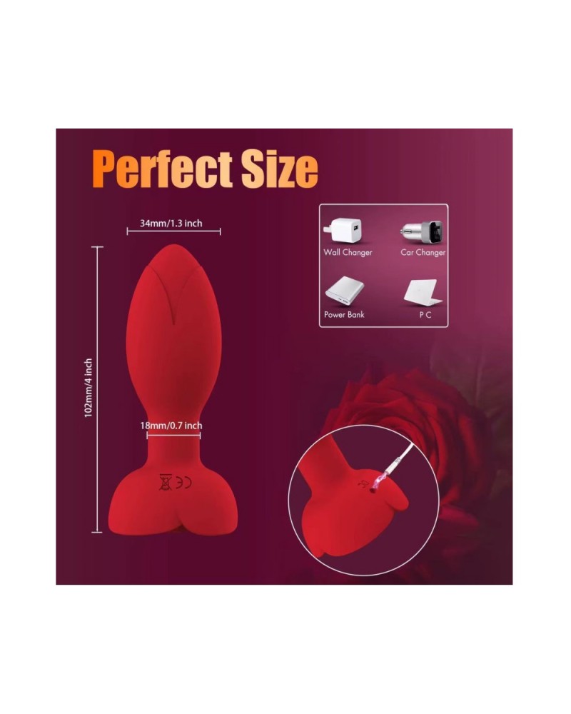 Ophelia's Dream Toys- Vibrating and rotating plug with APP red