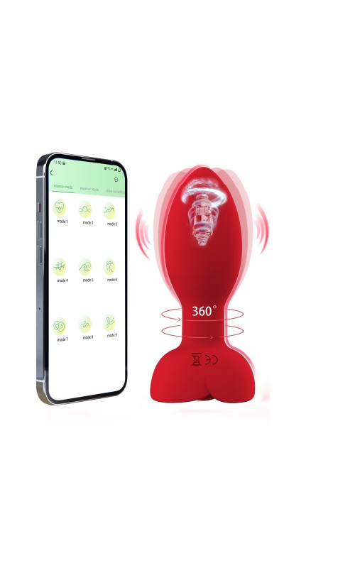 Ophelia's Dream Toys- Vibrating and rotating plug with APP red