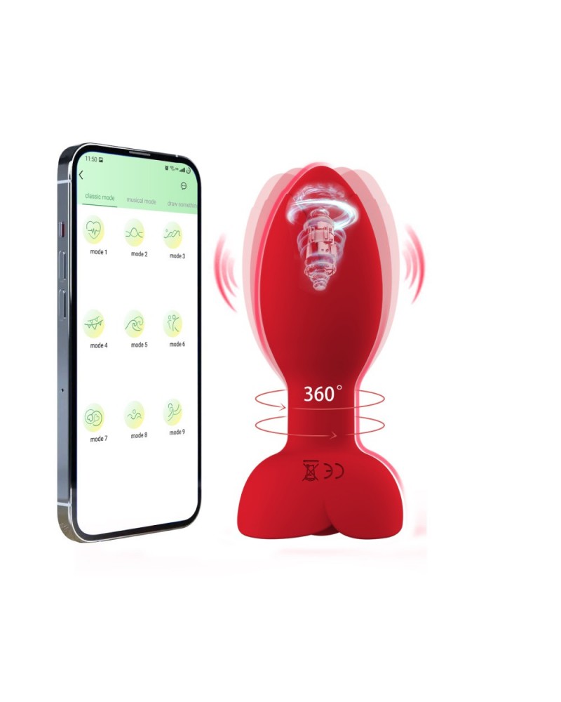 Ophelia's Dream Toys- Vibrating and rotating plug with APP red