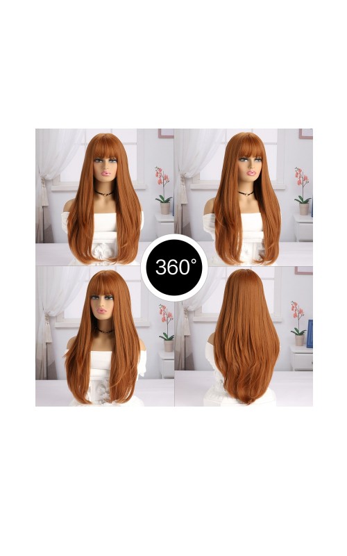 Ophelia's Dream Toys- Long Straight Wig with Bangs – Ginger Auburn