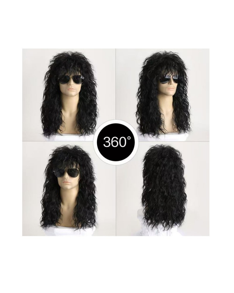 Ophelia's Dream Toys- Men's Rock Star Wig – Jet Black Edition