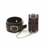 Ophelia's Dream Toys- Black cuffs with red stitching