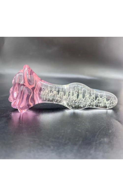 Ophelia's Dream Toys - Glass butt plug rose glow in the dark