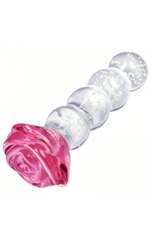Ophelia's Dream Toys - Glass butt plug rose glow in the dark