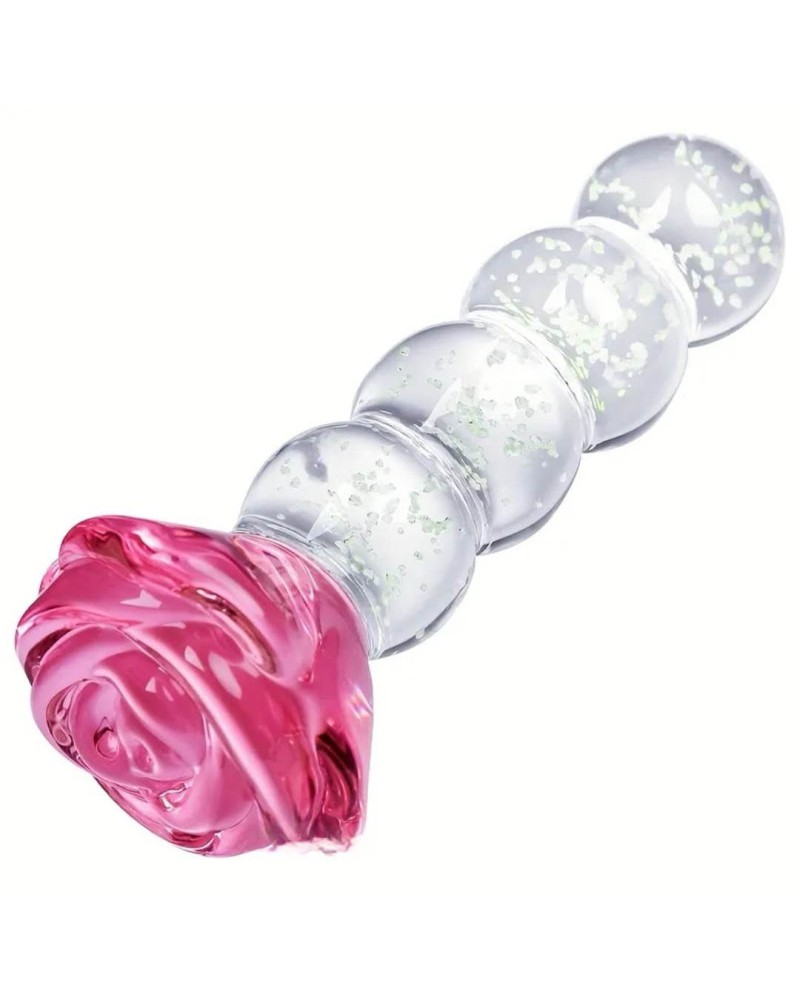 Ophelia's Dream Toys - Glass butt plug rose glow in the dark