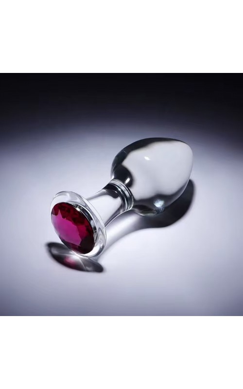 Ophelia's Dream Toys - Glass plug purple rhinestone