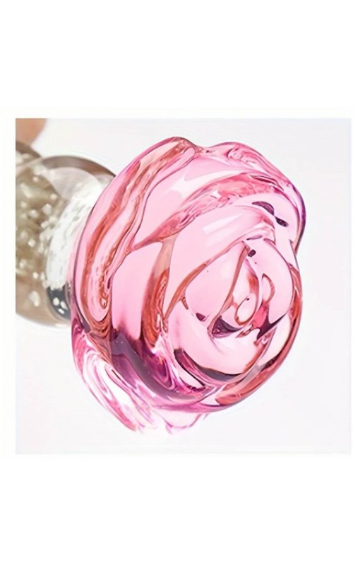 Ophelia's Dream Toys - Glass butt plug rose glow in the dark