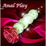 Ophelia's Dream Toys - Glass butt plug rose glow in the dark